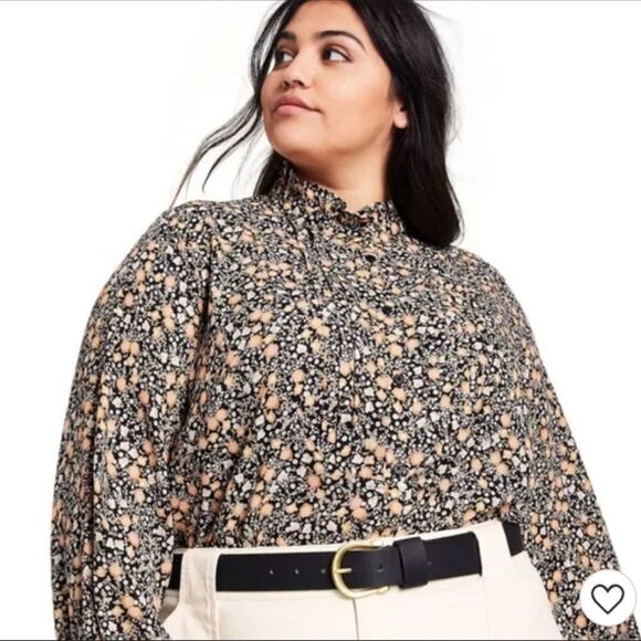 Nili Lotan X Target Floral Print Long Sleeve Pleated Blouse - Picture 1 of 3